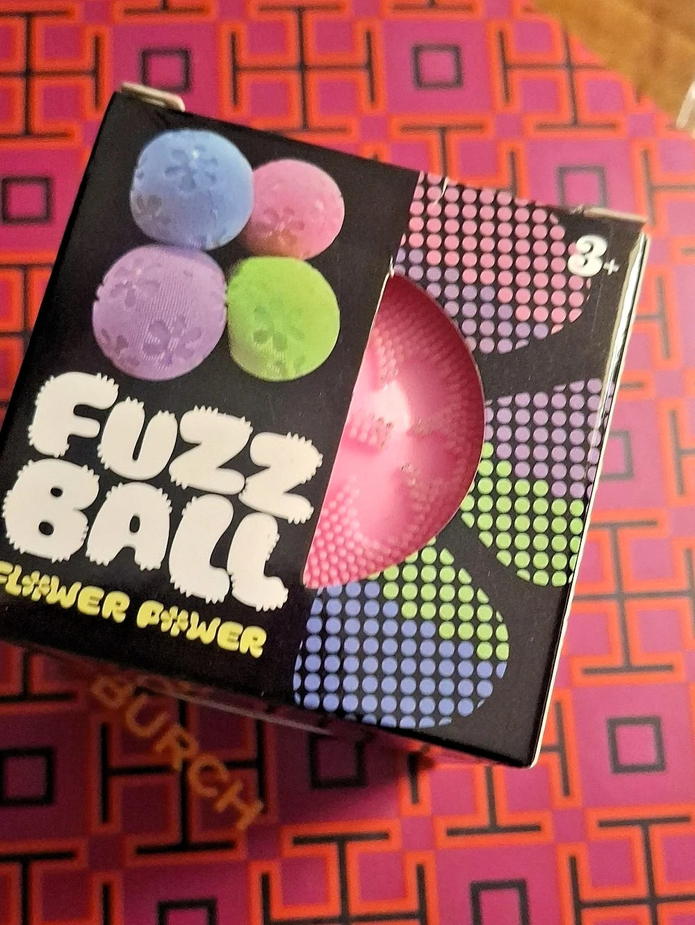 NeeDoh Fuzz Ball Flower Power Game Pink & Green